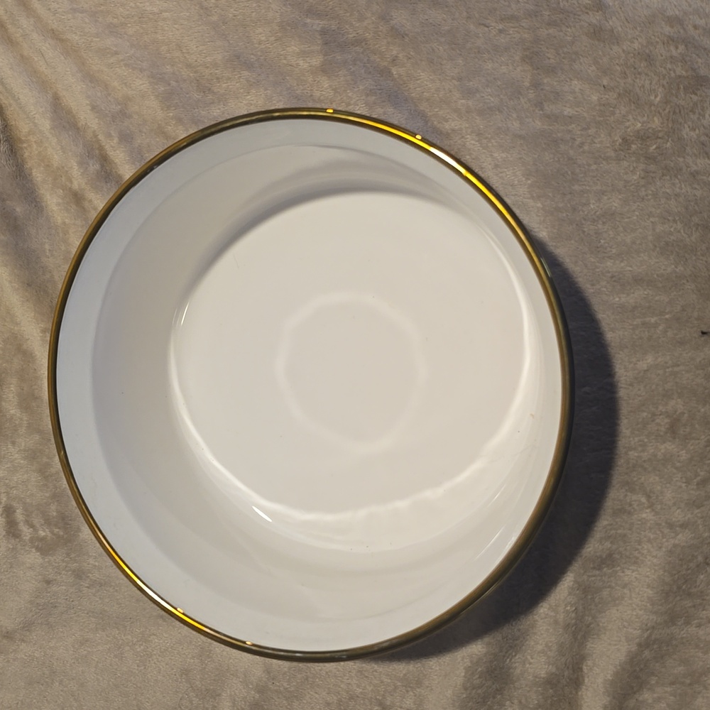 Corningware White Bowl with Gold Rim